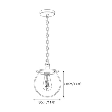 Nolan Globe Pendant Lamp – detail 4 — Dimension drawings 2