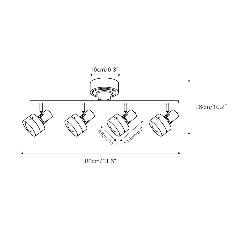 Nordic Cylindrical 4-Light Spotlight