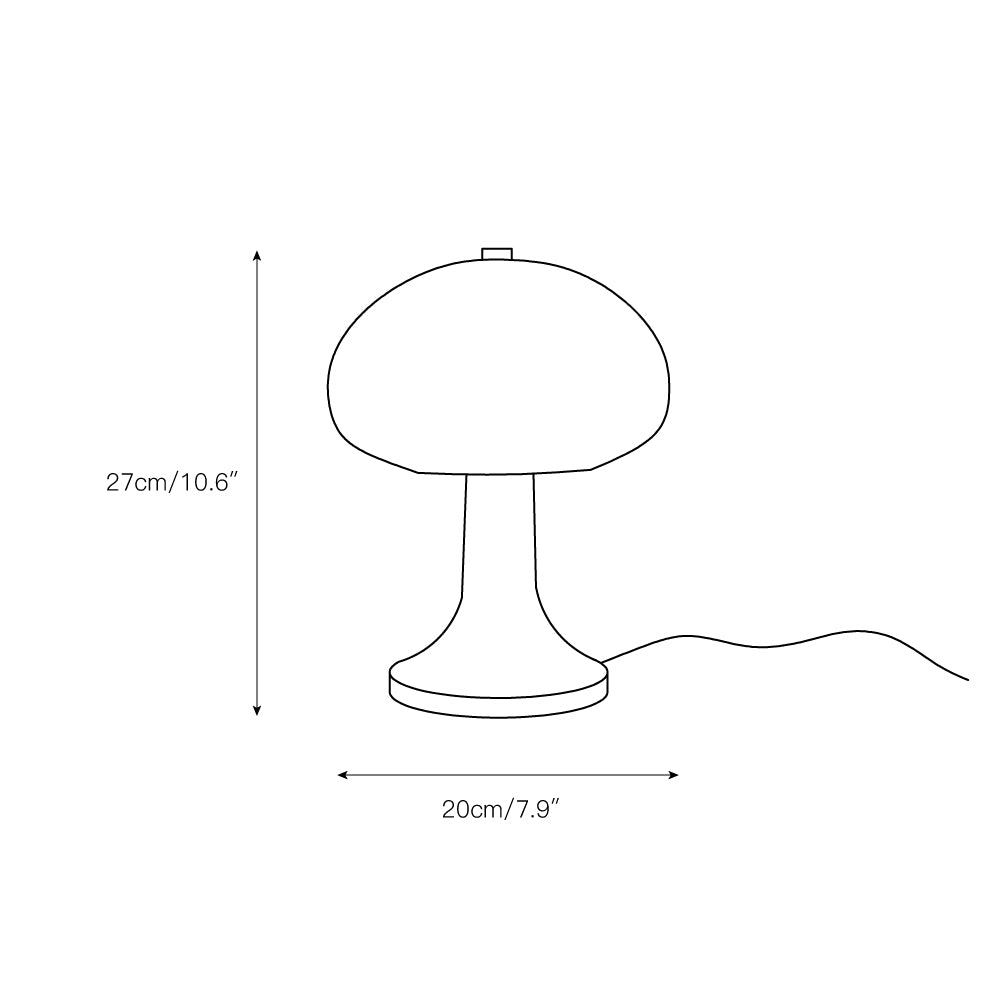 Nordische weiße kleine Pilz-Tischlampe