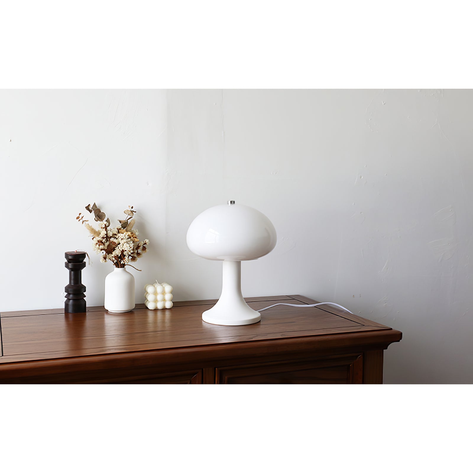 Lampe de table nordique blanche en forme de petit champignon