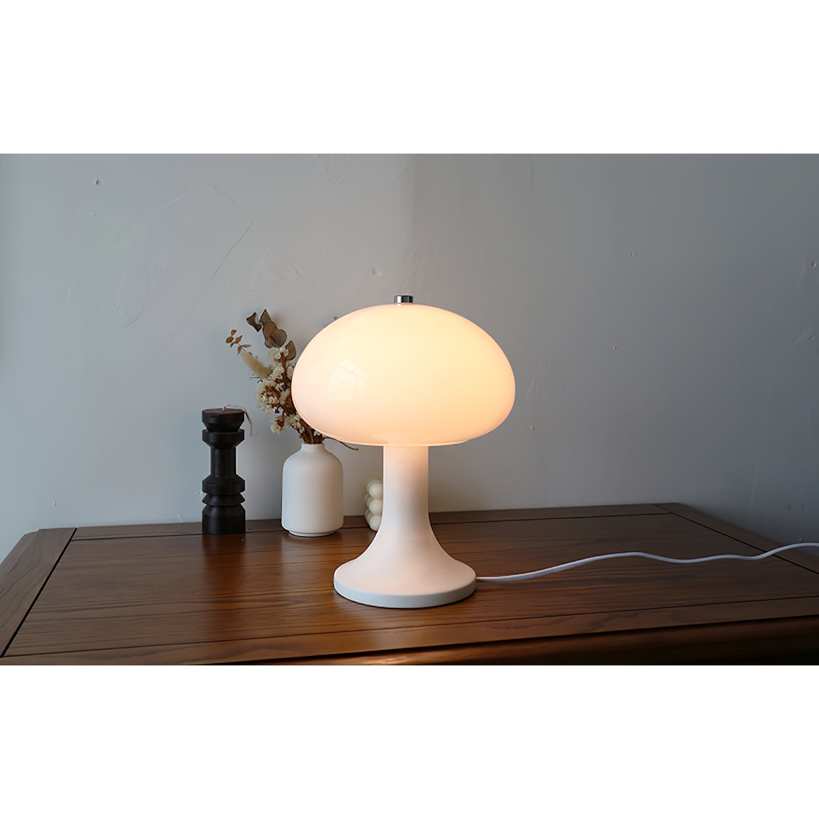 Lampe de table nordique blanche en forme de petit champignon