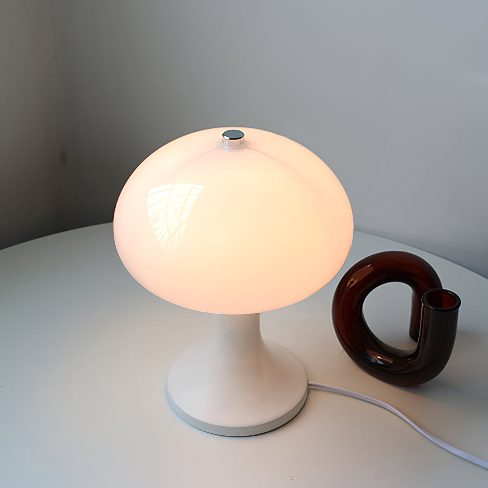 Lampe de table nordique blanche en forme de petit champignon