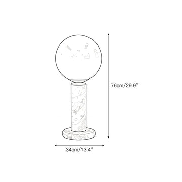 Nordlux Lilly Pink Marble Table Lamp – detail 3 — Dimension drawings 1