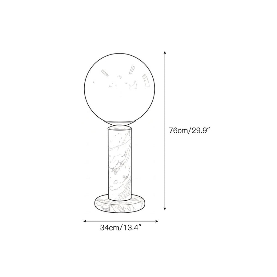 Nordlux Lilly Pink Marble Table Lamp – detail 3 — Dimension drawings 1
