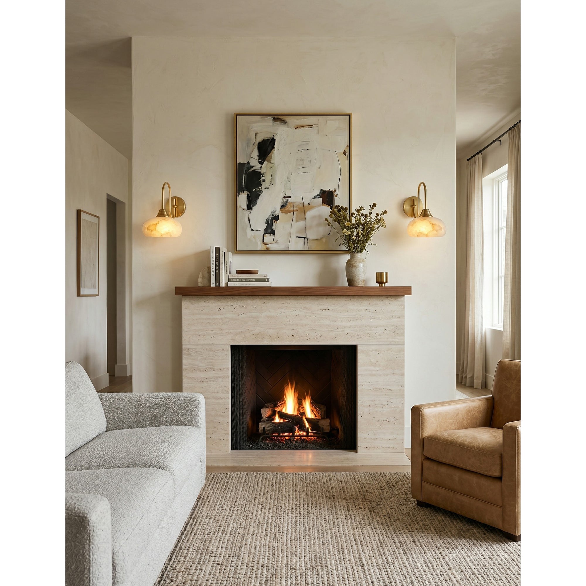 Nova Alabaster Wall Sconce