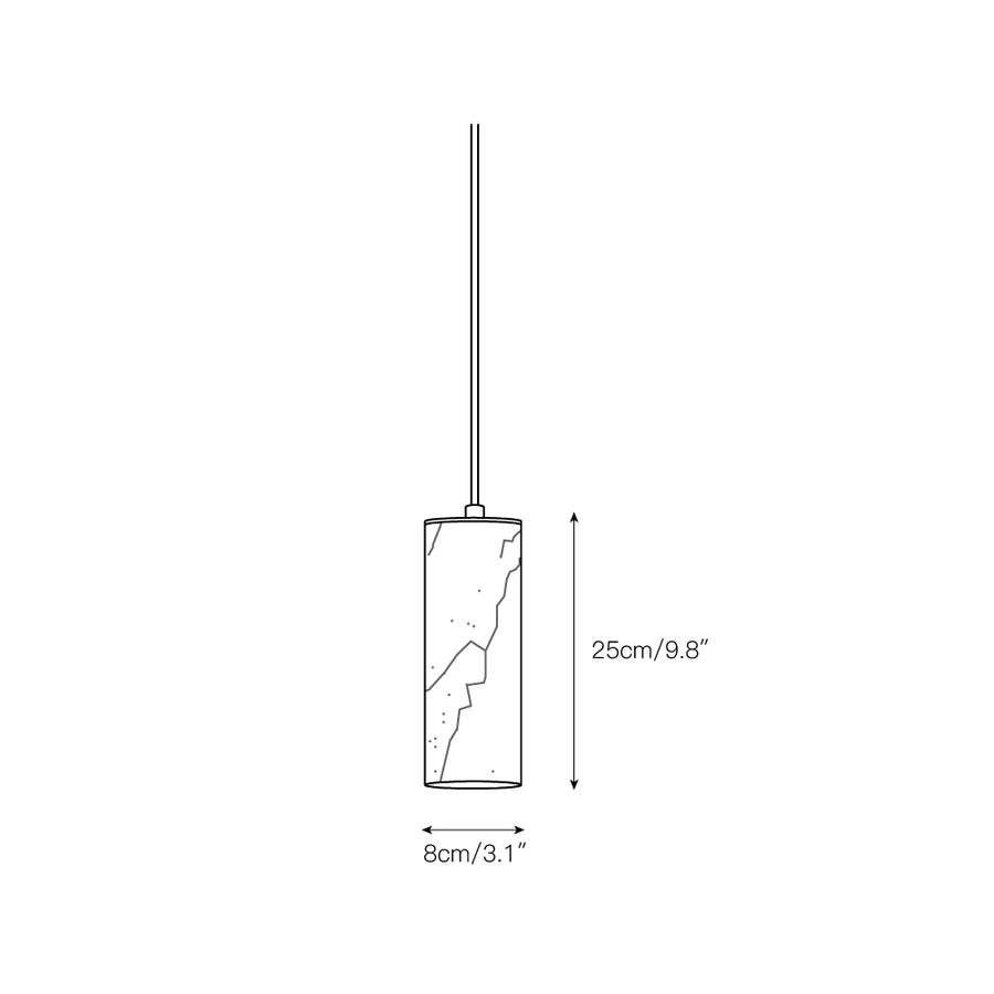 Nula Vertical Alabaster Pendant Light – detail 3 — Dimension drawings 1