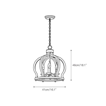 Oaks Aura Farmhouse Pendant Lamp – detail 4 — Dimension drawings 1