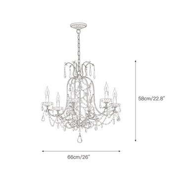 Odette Elysian Chandelier – detail 3 — Dimension drawings 1