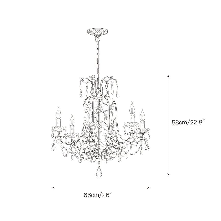 Odette Elysian Chandelier – detail 3 — Dimension drawings 1