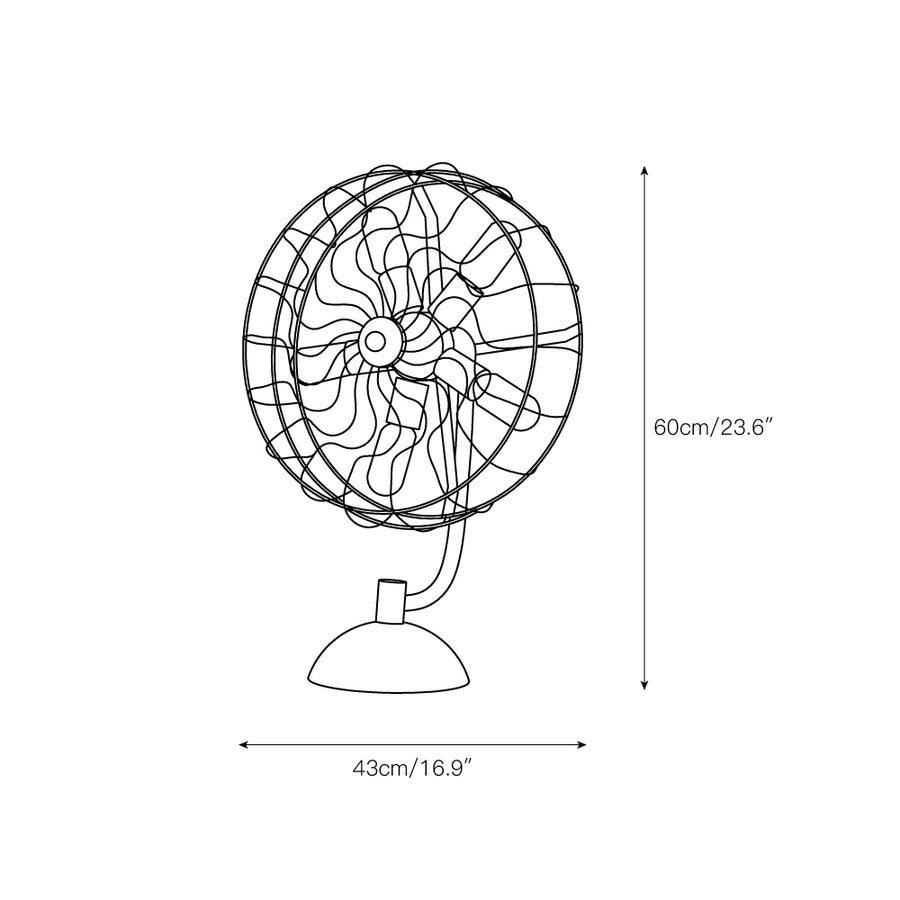 Old Style Fan Table Lamp – detail 3 — Dimension drawings 1