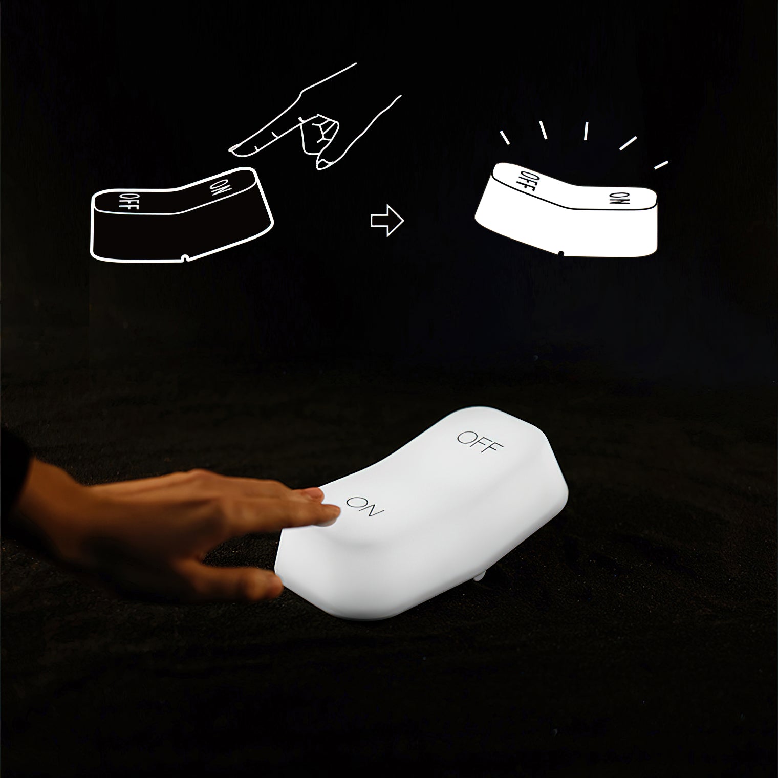 On-Off Gravity Senaor Night Lamp (built-in battery)