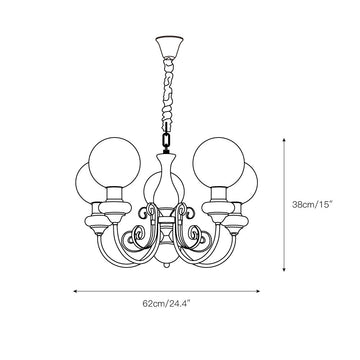 Onyx Glass Chandelier – detail 5 — Dimension drawings 3