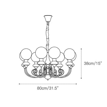 Onyx Glass Chandelier – detail 4 — Dimension drawings 2