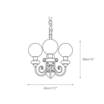 Onyx Glass Chandelier – detail 3 — Dimension drawings 1
