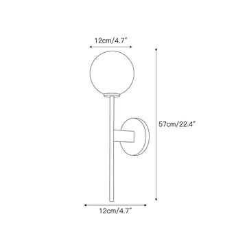 Orbessa Alabaster Globe Wall Sconce – detail 3 — Dimension drawings 1