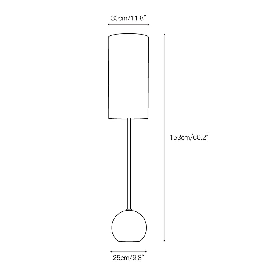 Orbis Wooden Sphere Floor Lamp – detail 5 — Dimension drawings 1