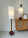 Load image into Gallery viewer, Orbis Wooden Sphere Floor Lamp
