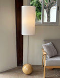 Load image into Gallery viewer, Orbis Wooden Sphere Floor Lamp
