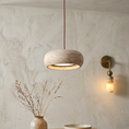 Load image into Gallery viewer, Travertine Drum Pendant Lamp
