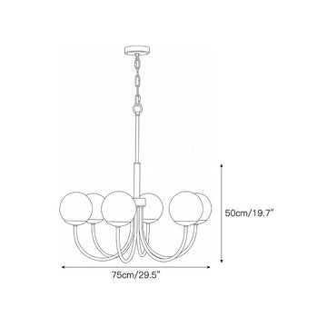 Orillia Alabaster Chandelier – detail 3 — Dimension drawings 1