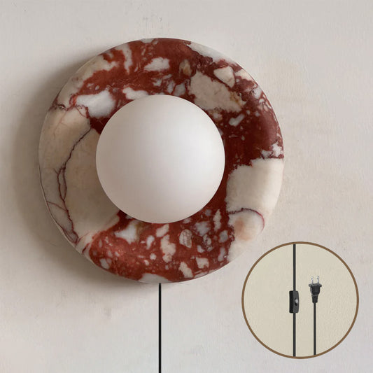 Orli Red Marble Plug-in Sconce – detail 8