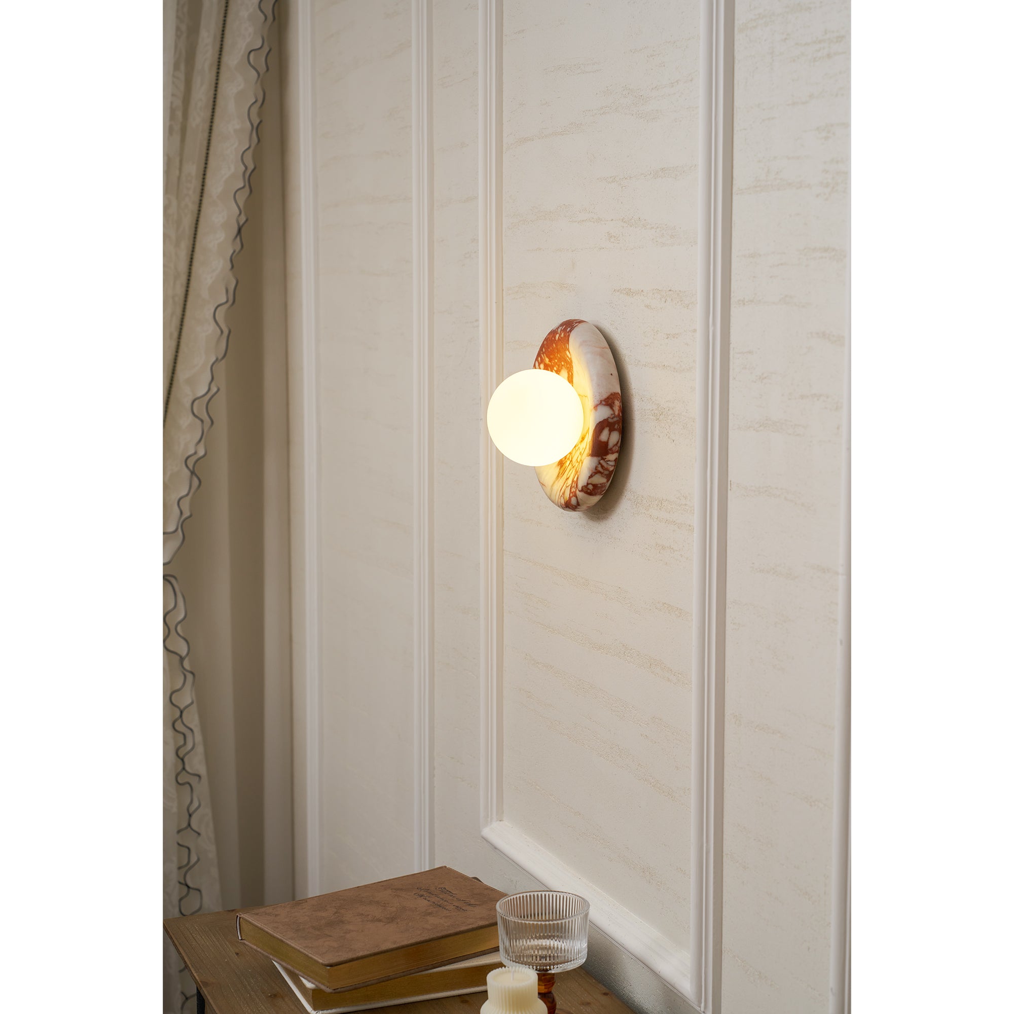 Orli Red Marble Sconce