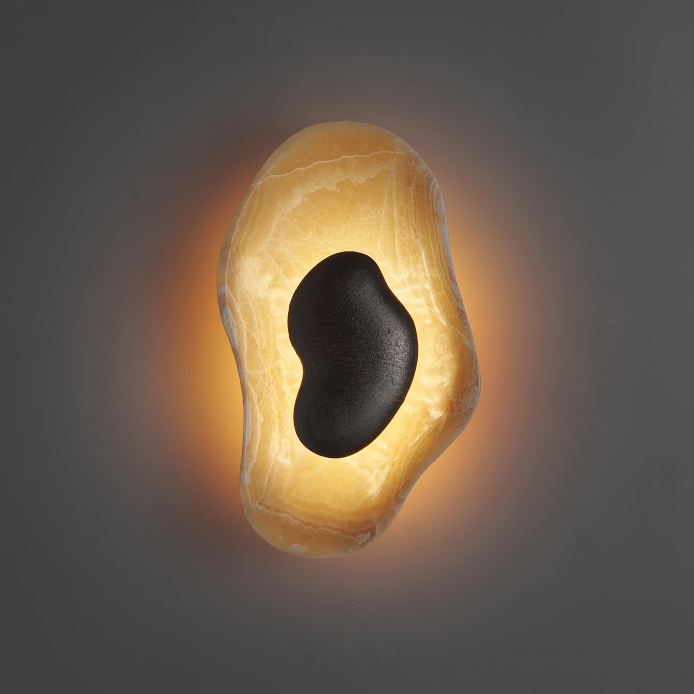 Oyster Hammered Onyx Sconce