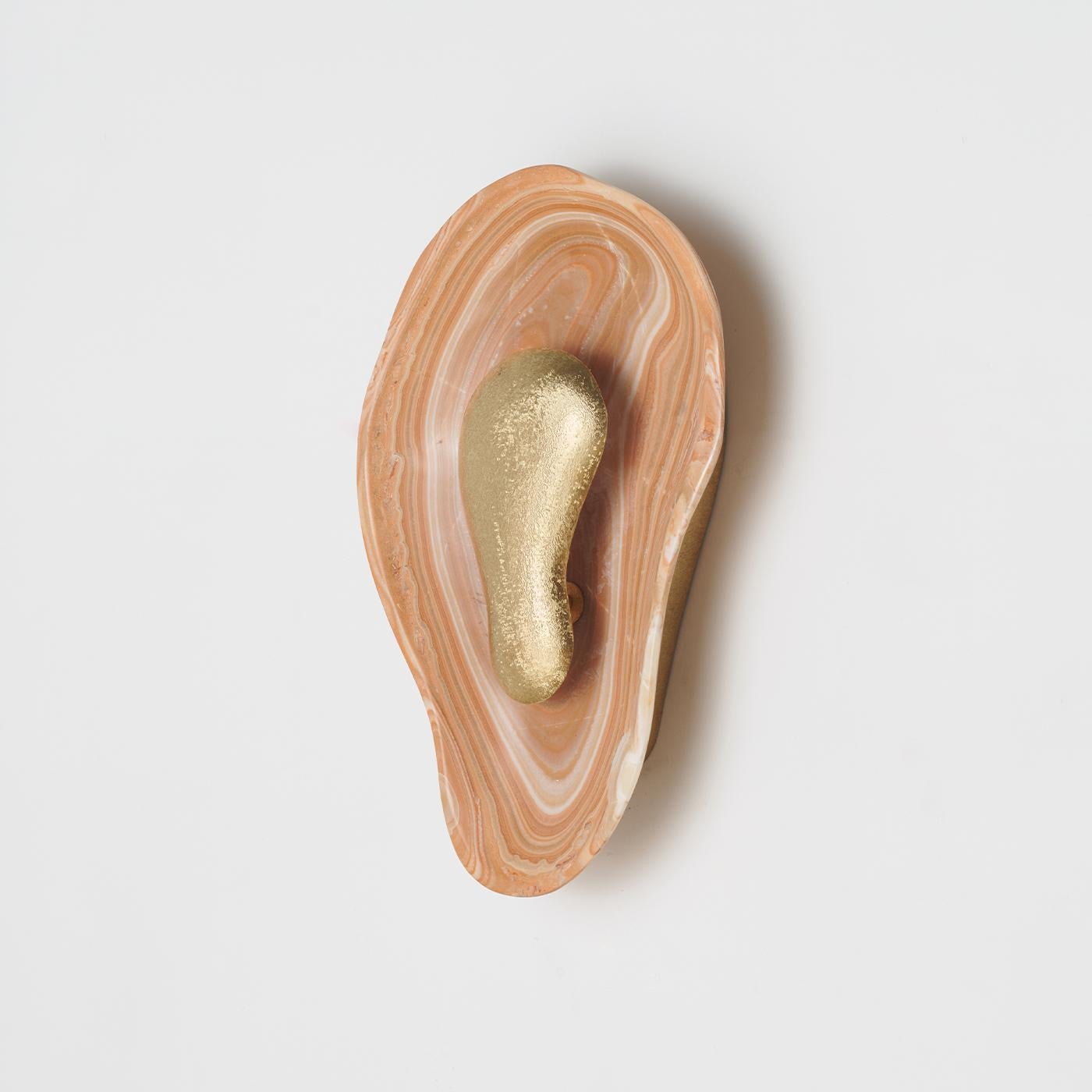 Oyster Hammered Onyx Sconce