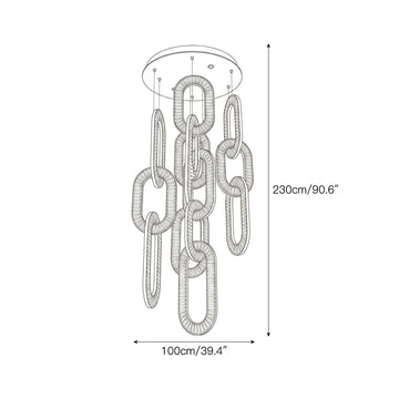 Padma Crystal Hoop Chandelier – detail 5 — Dimension drawings 3
