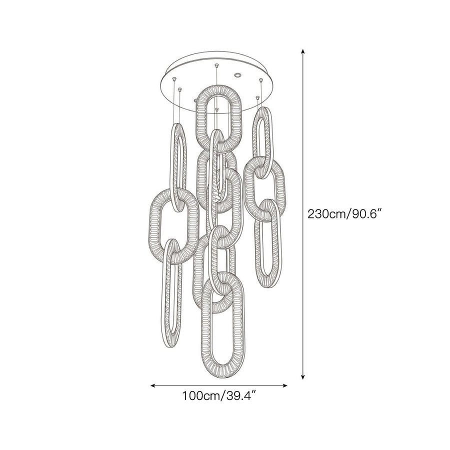 Padma Crystal Hoop Chandelier – detail 5 — Dimension drawings 3