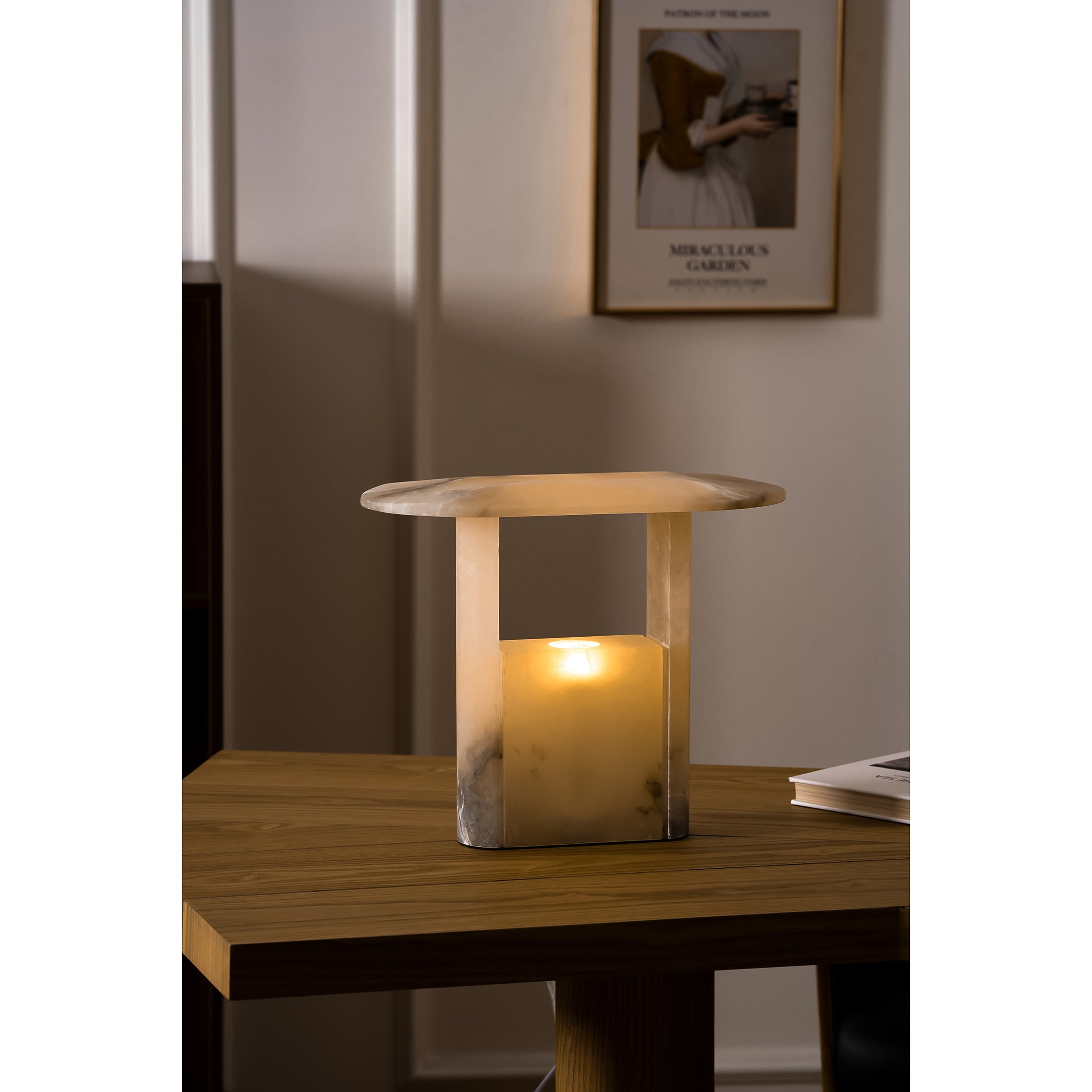 Pagoda Alabaster Table Lamp