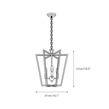 Palais Lantern Pendant Light – detail 3 — Dimension drawings 1