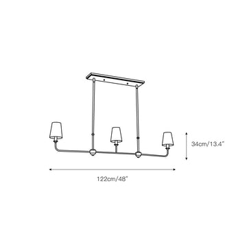 Pallas Linear Chandelier – detail 3 — Dimension drawings 1