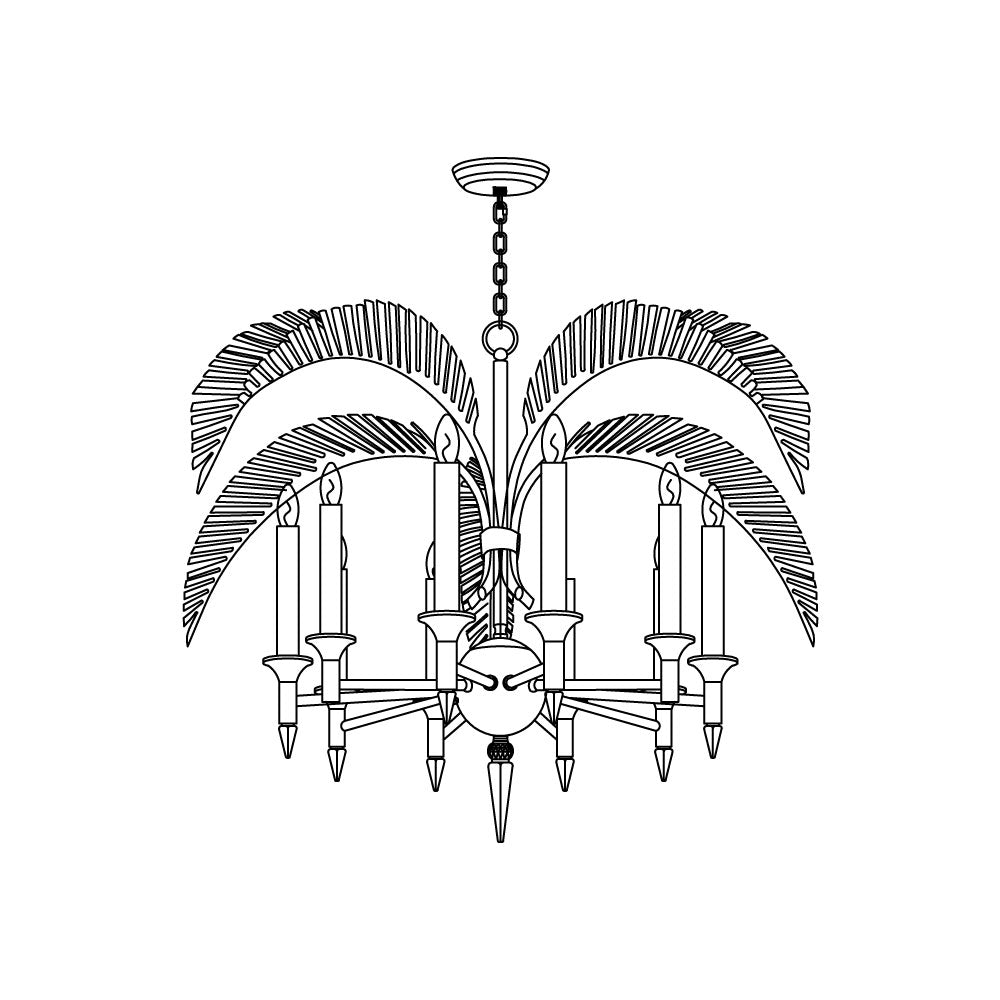 Palm Frond Chandelier