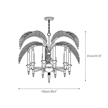 Palm Frond Chandelier – detail 4 — Dimension drawings 2