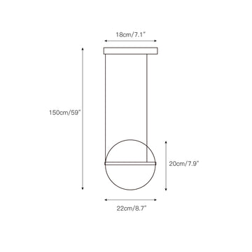 Palma Pendant Lamp – detail 5 — Dimension drawings 1
