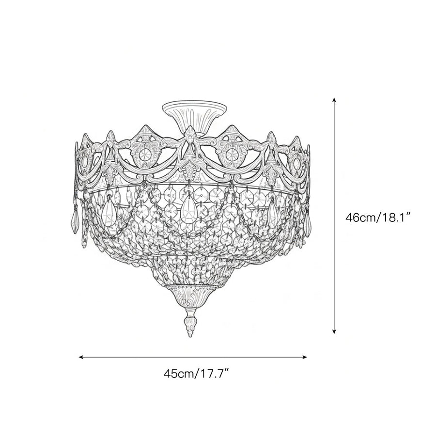 Palwa Crystal Ceiling Lamp – detail 3 — Dimension drawings 1
