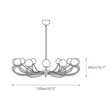 Papillon Chandelier – detail 4 — Dimension drawings 2