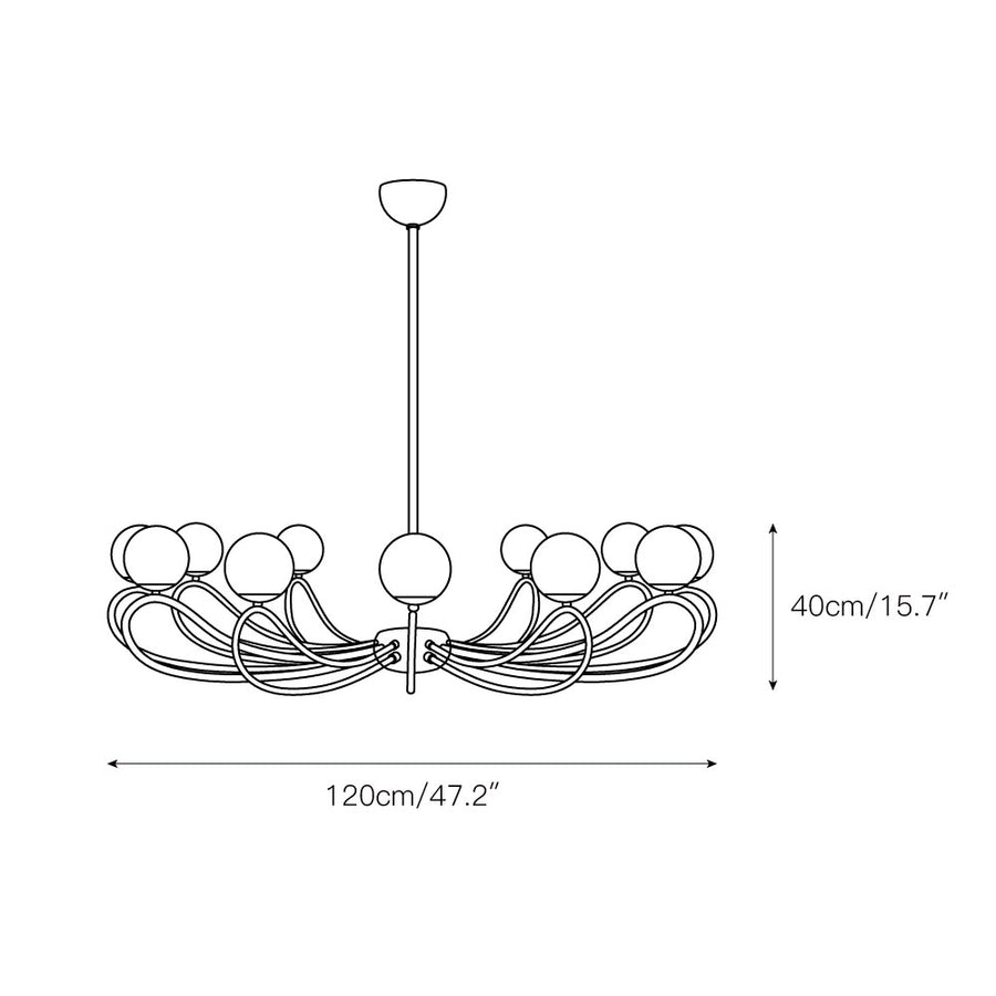 Papillon Chandelier – detail 4 — Dimension drawings 2
