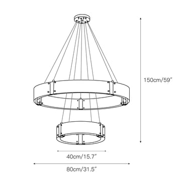 Parallel Ring Chandelier – detail 7 — Dimension drawings 5