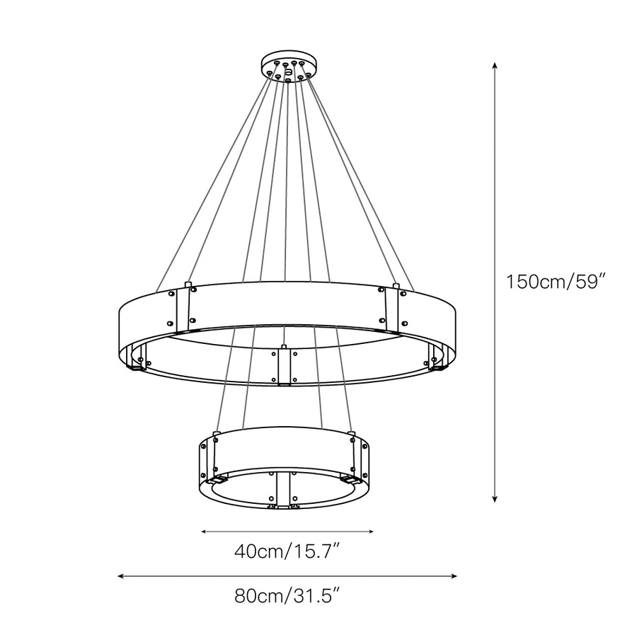 Parallel Ring Chandelier – detail 7 — Dimension drawings 5