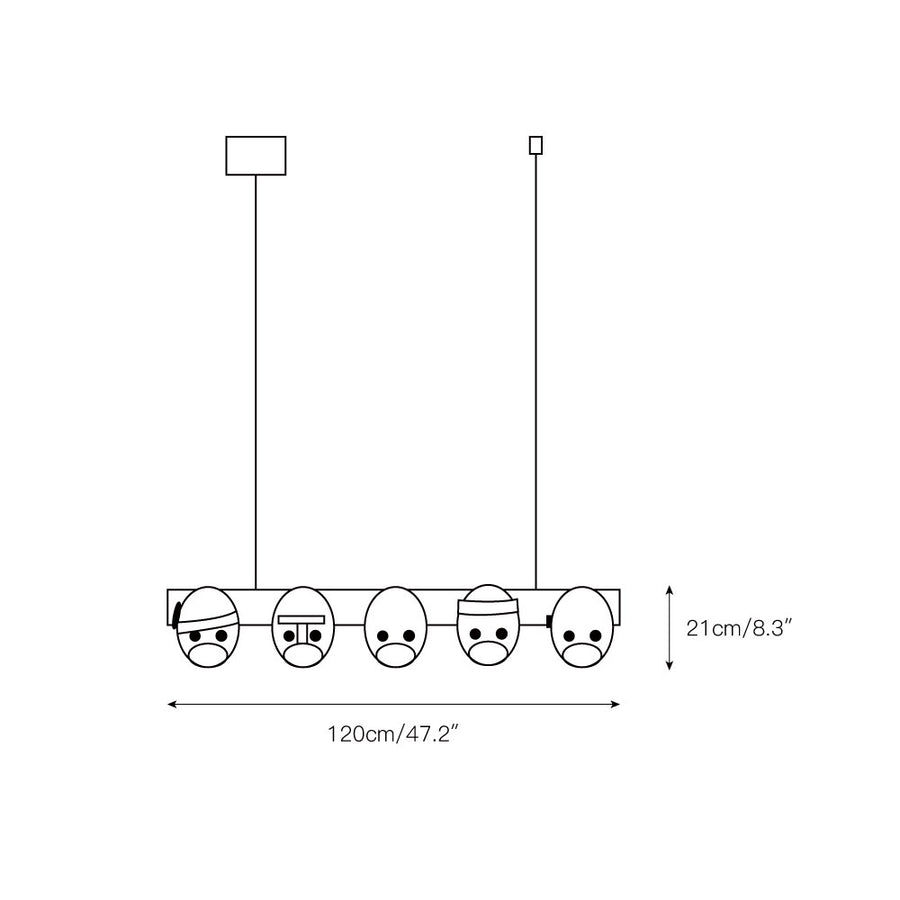 Party Chandelier – detail 3 — Dimension drawings 1