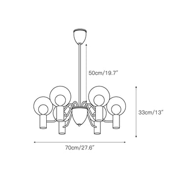 Patricia Glass Chandelier – detail 3 — Dimension drawings 1