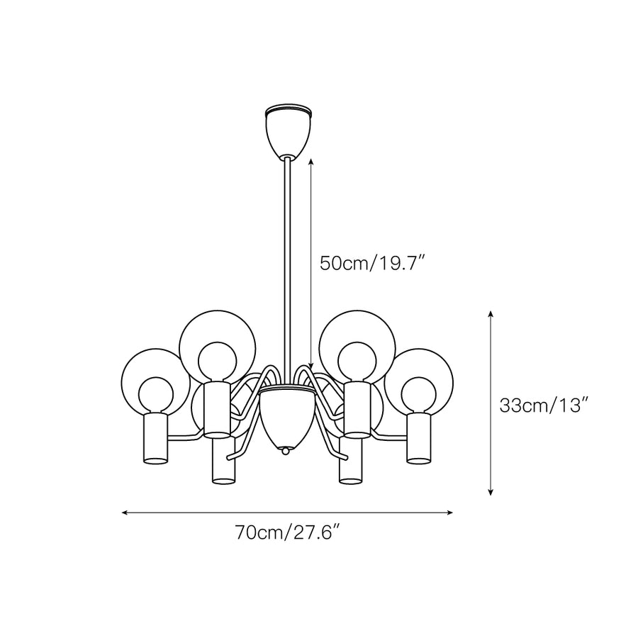 Patricia Glass Chandelier – detail 3 — Dimension drawings 1