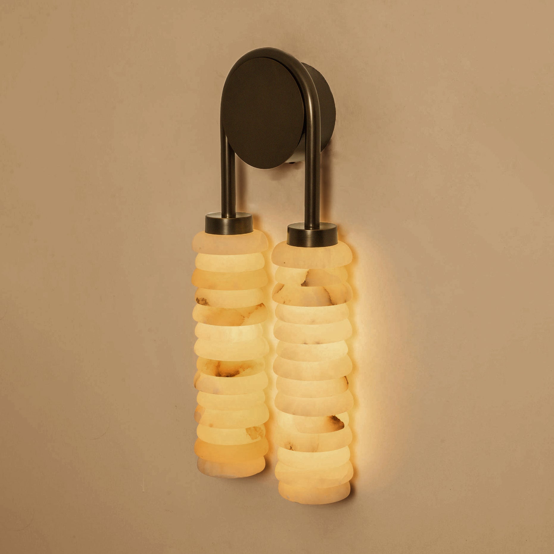 Payson Double Alabaster Wall Lamp