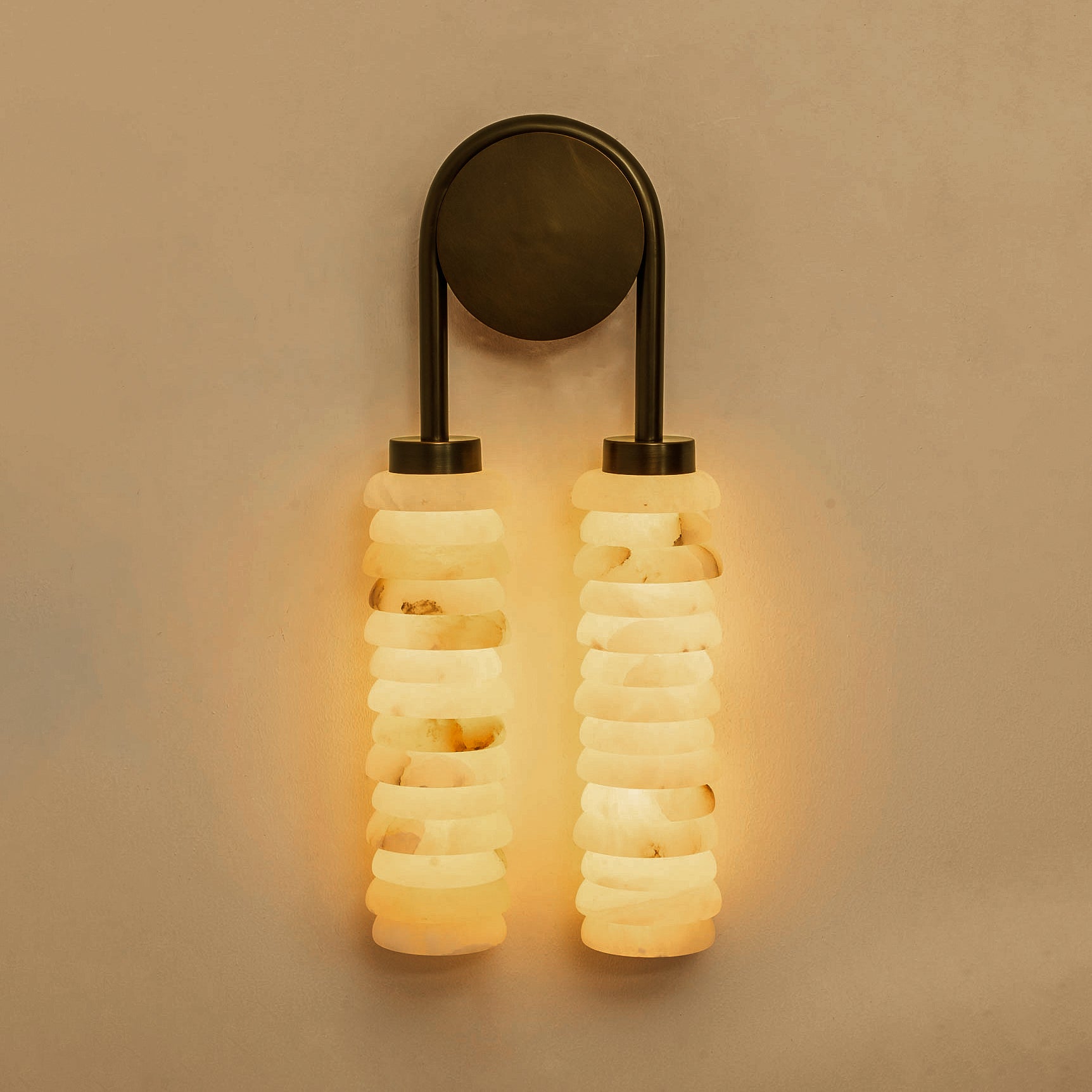 Payson Double Alabaster Wall Lamp
