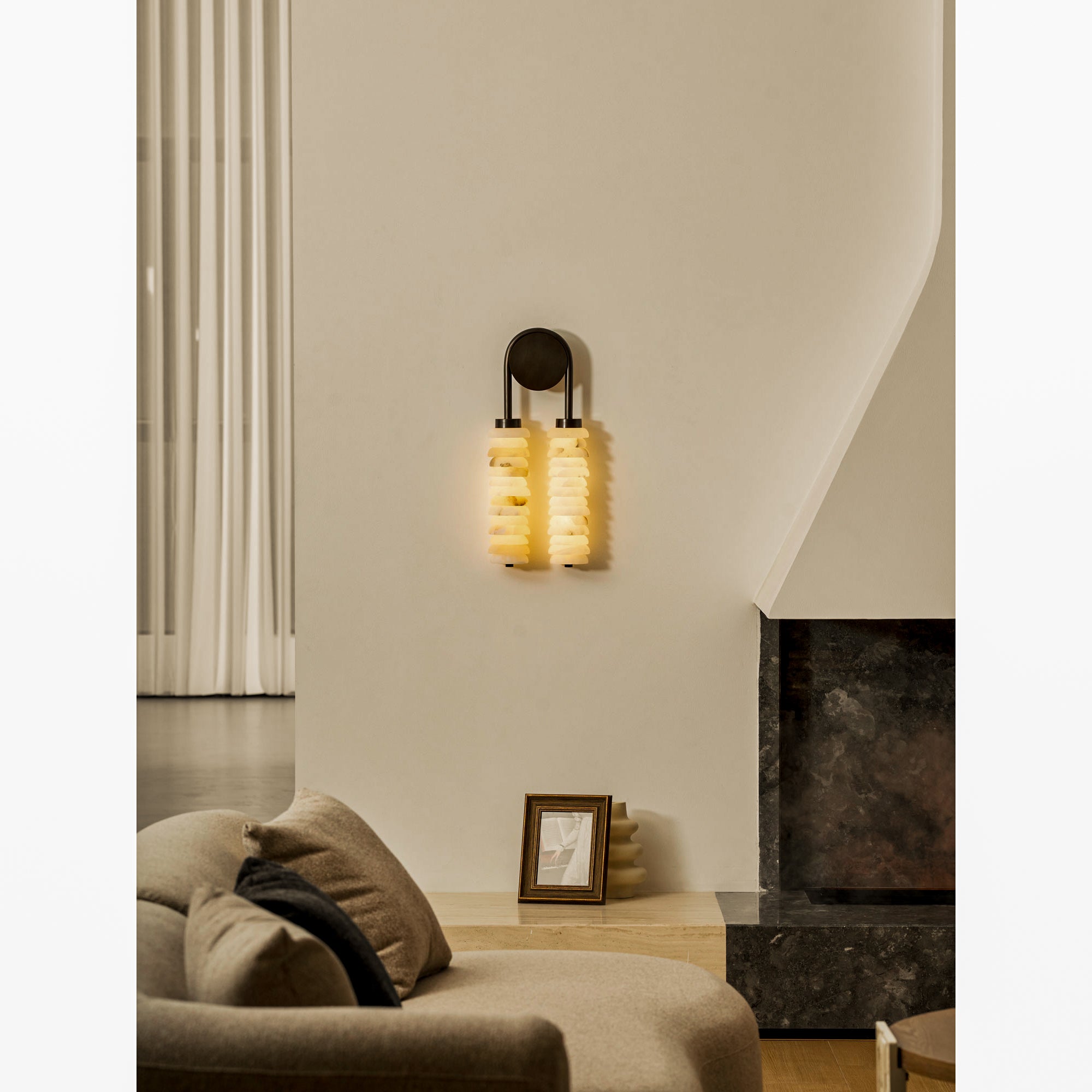 Payson Double Alabaster Wall Lamp