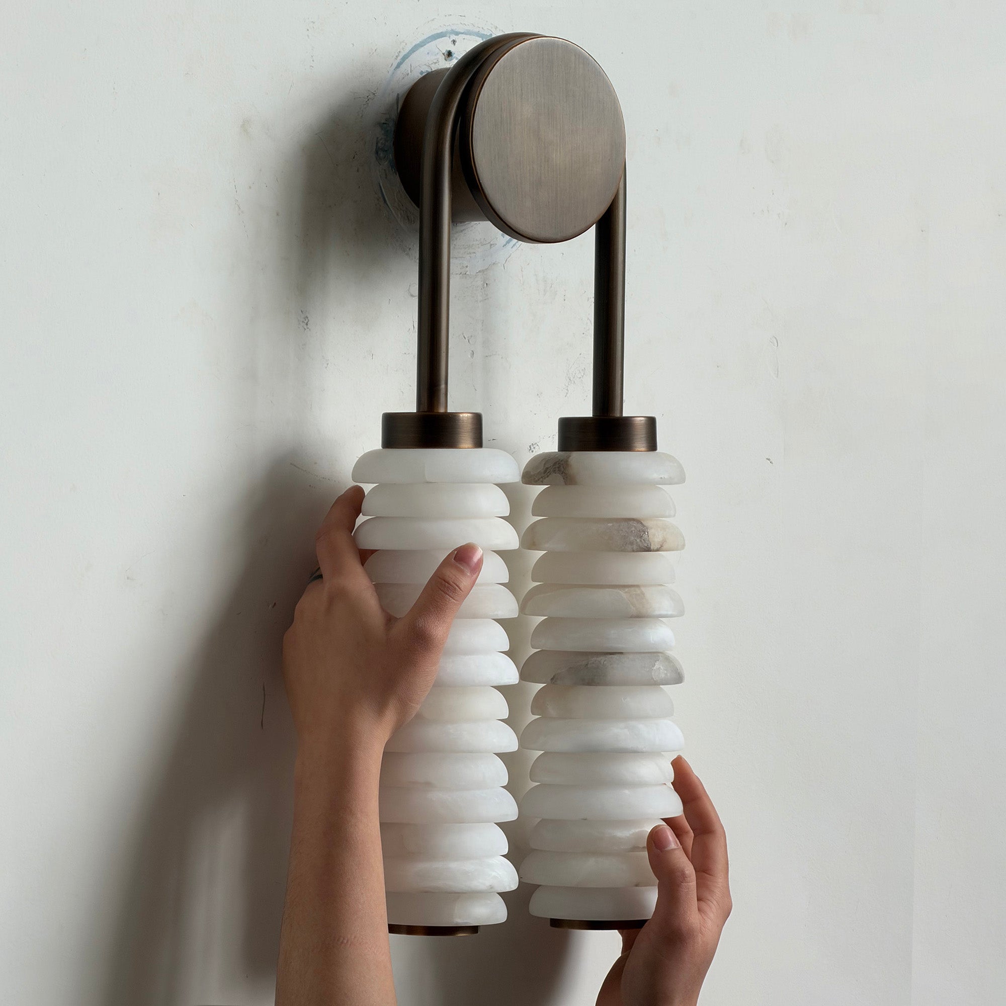 Payson Double Alabaster Wall Lamp