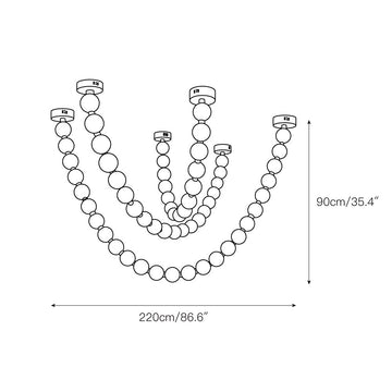 Pearl Necklace Chandelier – detail 6 — Dimension drawings 4