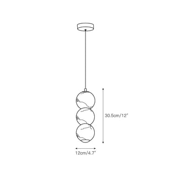 Pearl Alabaster Pendant Light – detail 4 — Dimension drawings 2